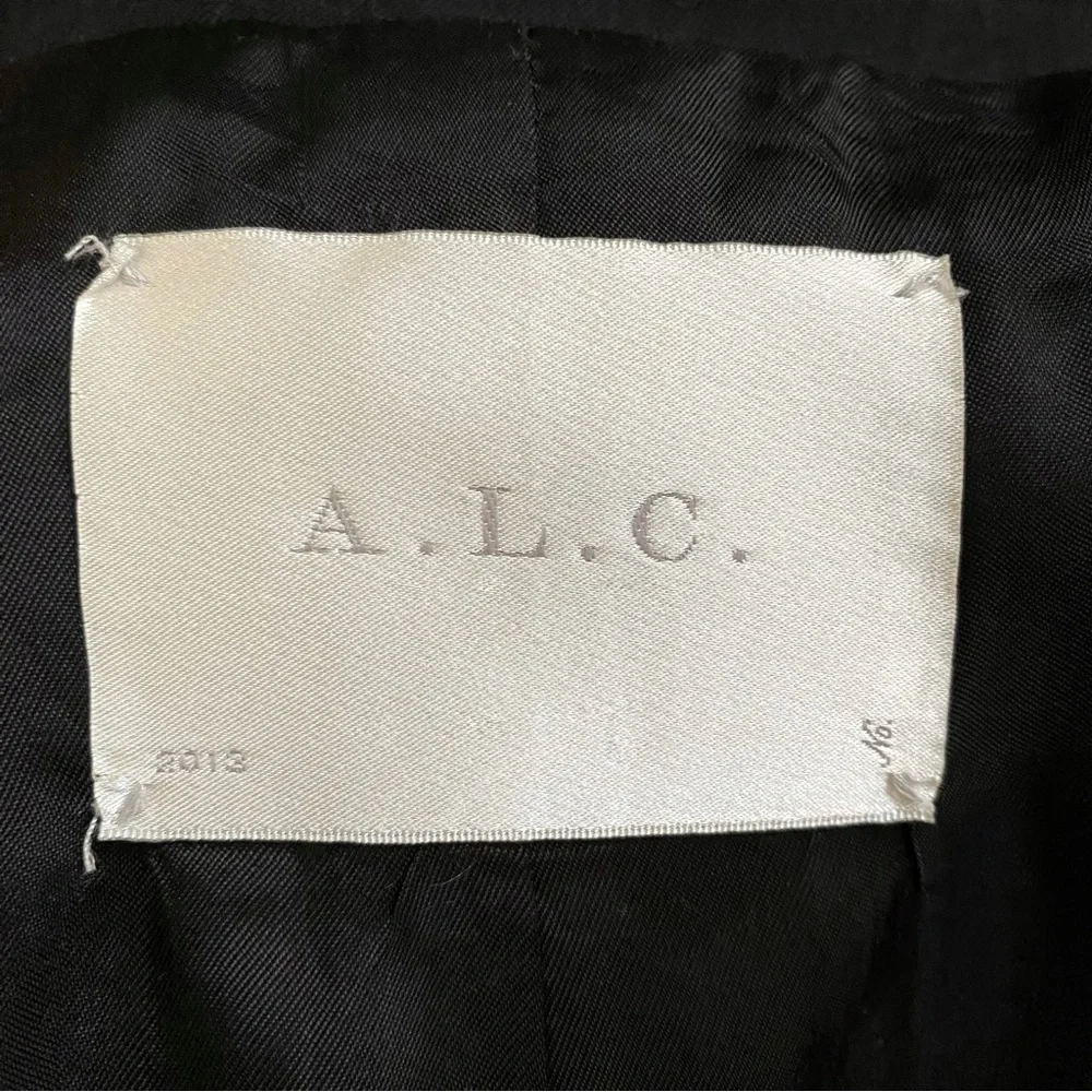 A.L.C ALC cream white black leopard print collar  v-neck button up blazer jacket - Picture 7 of 10